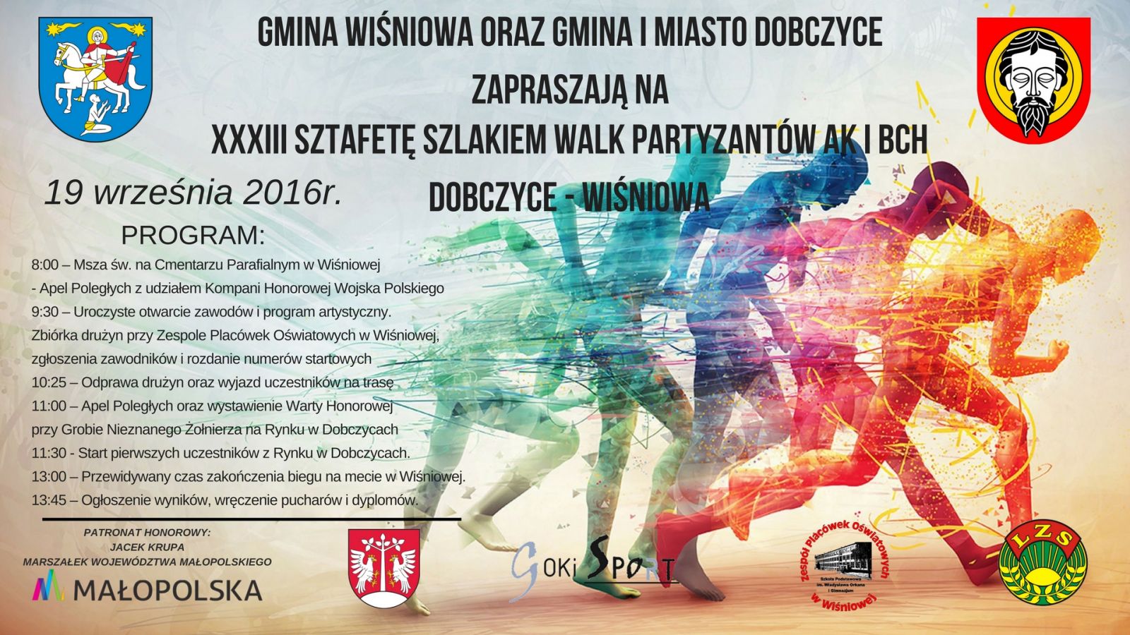 Plakat Sztafeta Szlakiem Walk Partyzantów